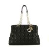 Bolso de mano Dior Soft Shopping en cuero acolchado negro - 360 thumbnail