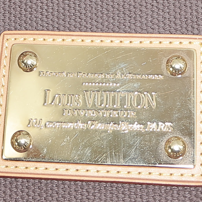 Sac cabas Louis Vuitton Antigua en toile marron et verte - Detail D3