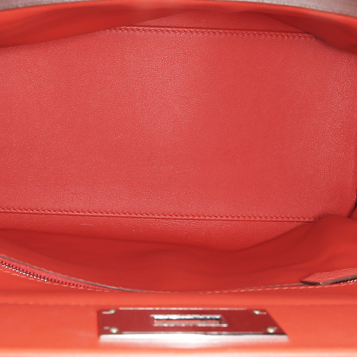 Hermès 24/24 shoulder bag in orange togo leather - Detail D3