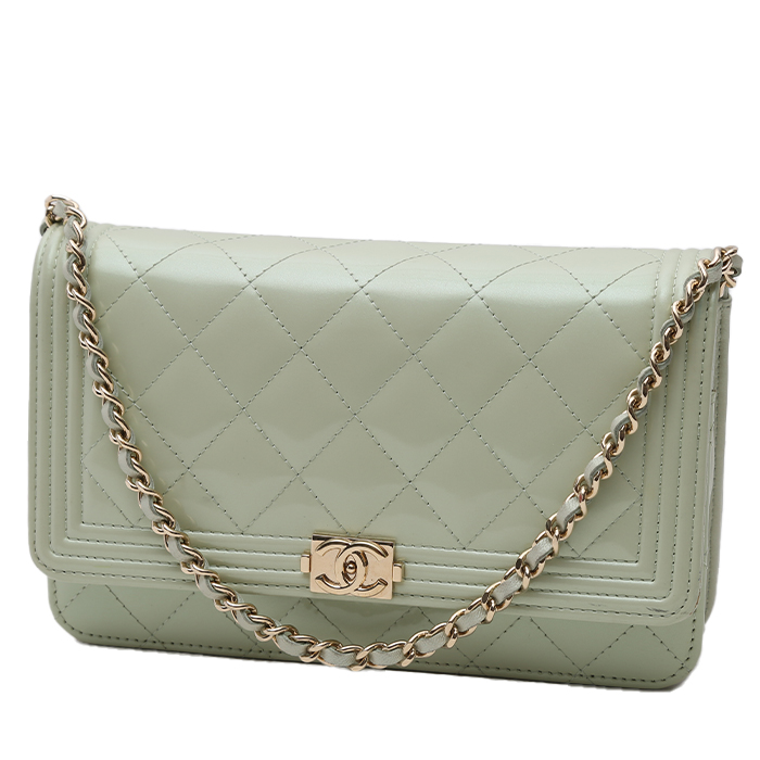 Chanel Lambskin Quilted 19 Wallet on Chain in Light Green  Luxurysnob