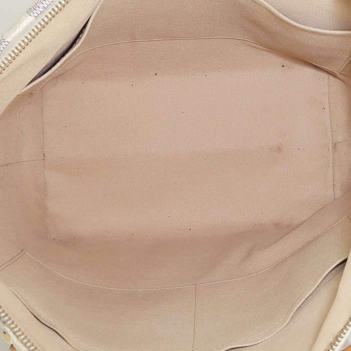 Shopping bag Louis Vuitton Totally in tela a scacchi e pelle naturale - Detail D2