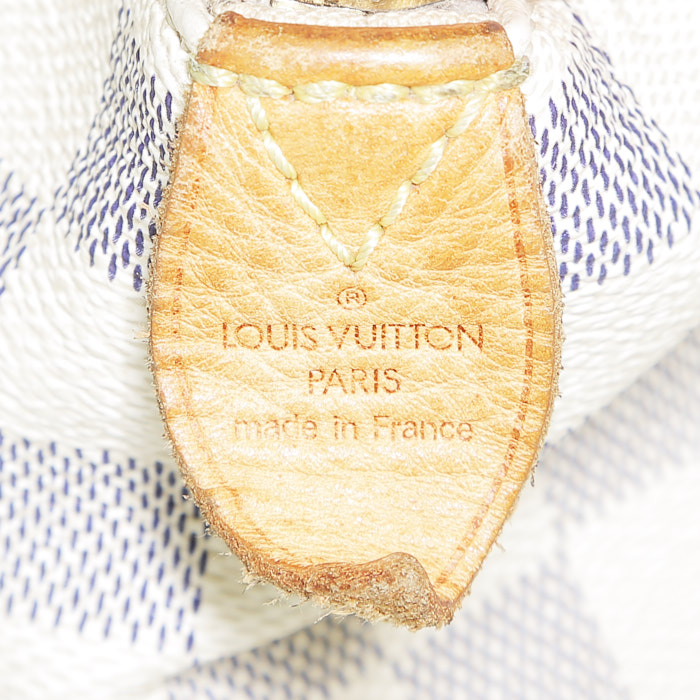 Sac cabas Louis Vuitton Totally en toile damier azur et cuir naturel - Detail D3