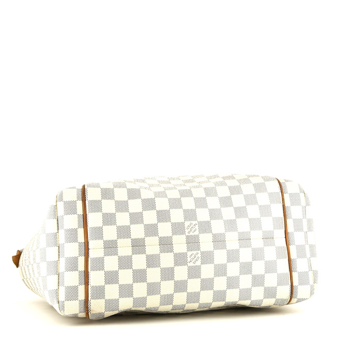 Shopping bag Louis Vuitton Totally in tela a scacchi e pelle naturale - Detail D4