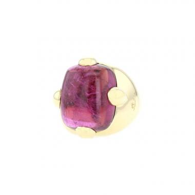 Anello Pomellato Griffe in oro giallo e tormalina rosa