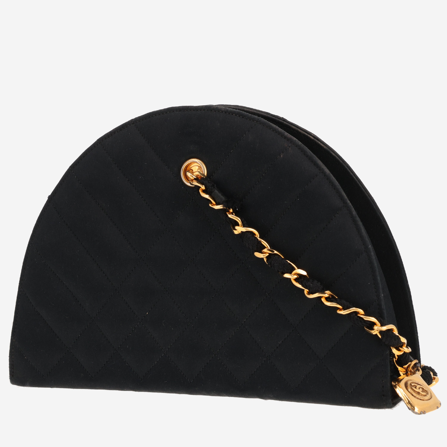 Chanel Vintage clutch in black satin