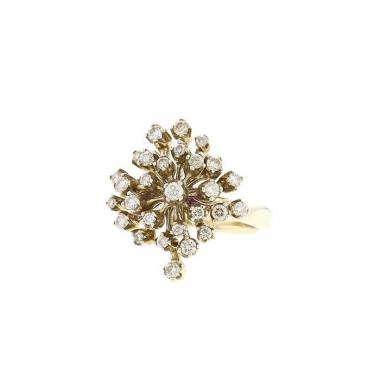 Anello H. Stern Snow Flakes in oro bianco e diamanti brown