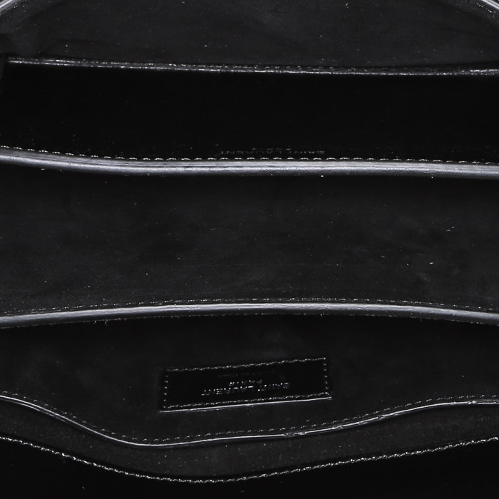 Saint Laurent  Sunset medium model  shoulder bag  in black leather - Detail D3