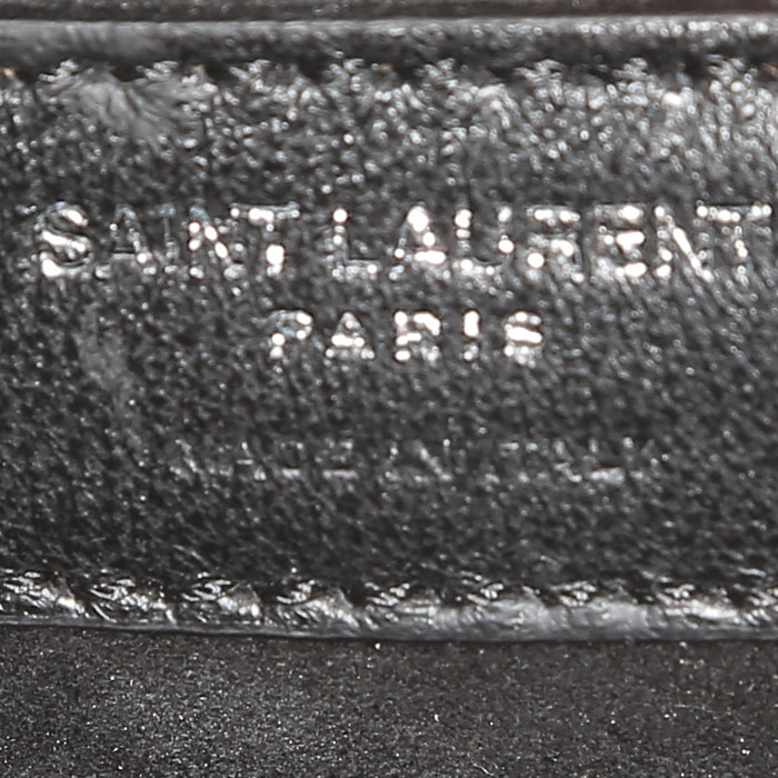 Sac bandoulière Saint Laurent  Sunset moyen modèle  en cuir noir - Detail D4