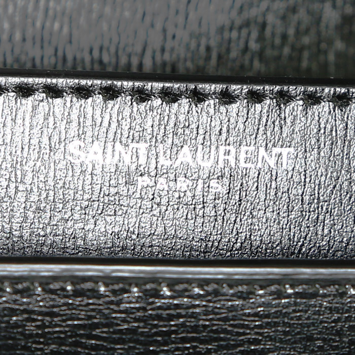 Sac bandoulière Saint Laurent  Sunset en cuir noir - Detail D4