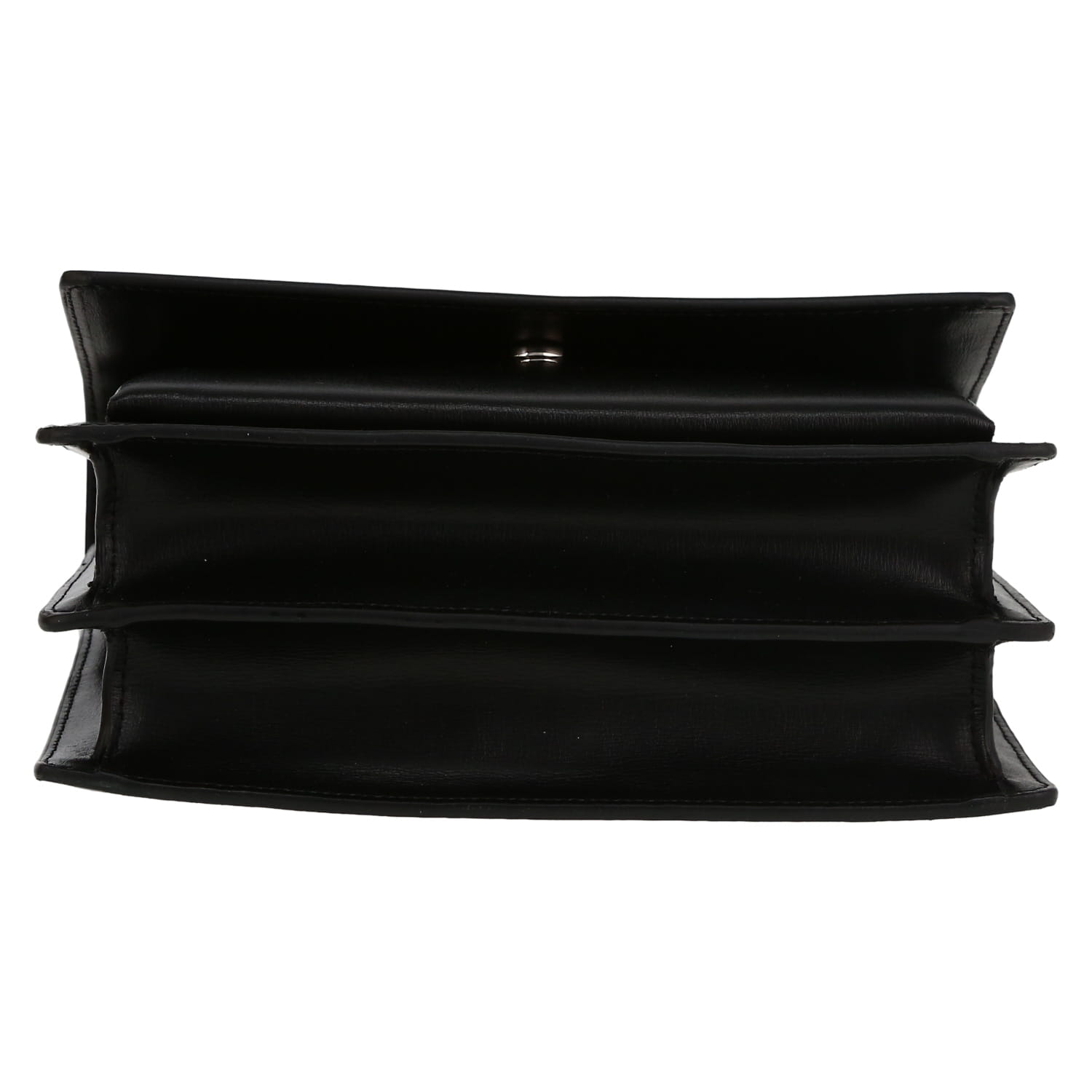 Sac bandoulière Saint Laurent  Sunset moyen modèle  en cuir noir - Detail D1