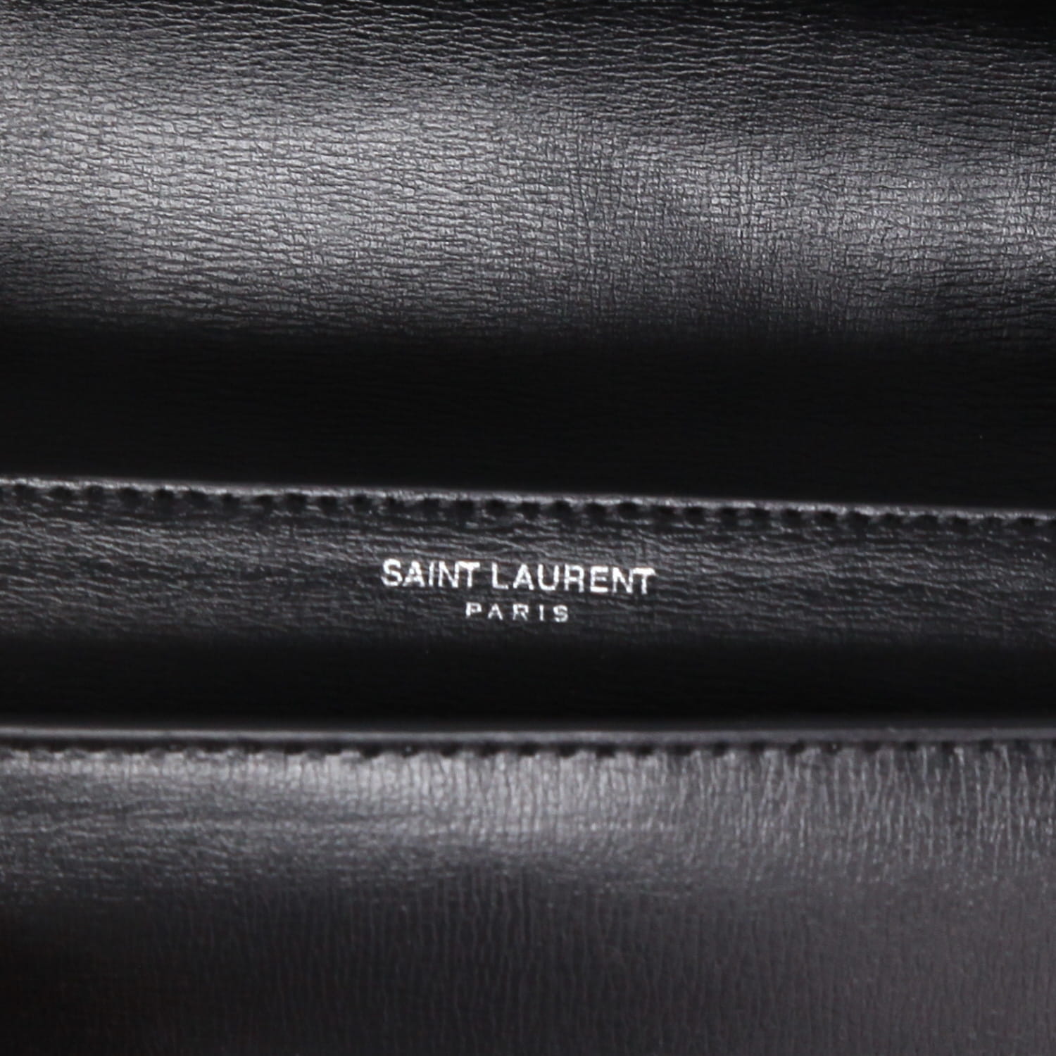 Sac bandoulière Saint Laurent  Sunset moyen modèle  en cuir noir - Detail D2
