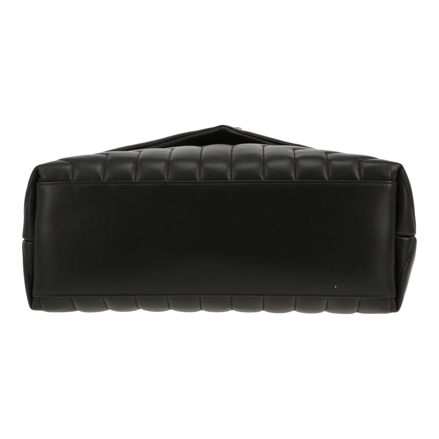 Sac bandoulière Saint Laurent Loulou moyen modèle en cuir matelassé chevrons noir - Detail D1