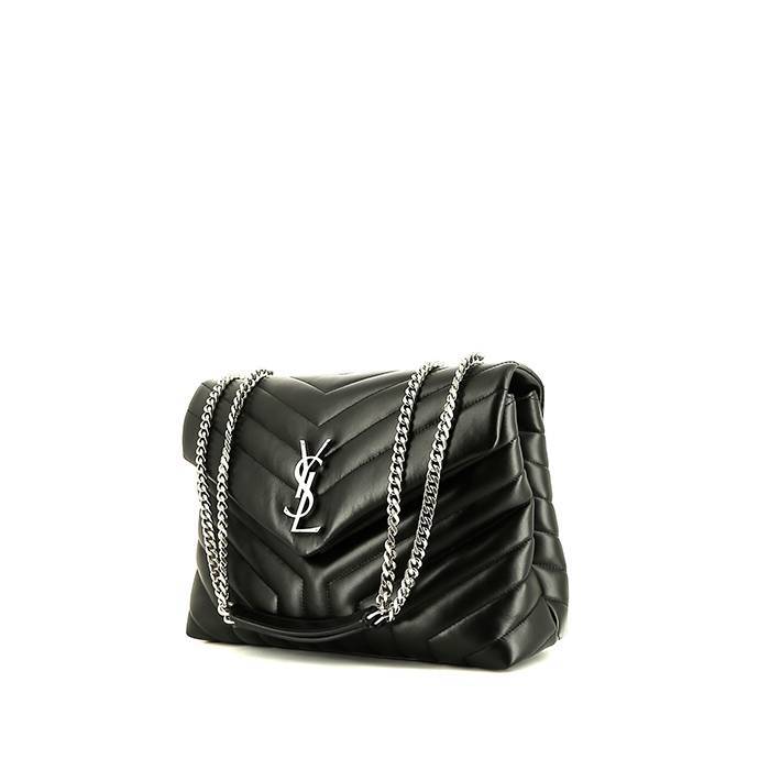 Yves Saint Laurent Black Quilted Leather Medium LouLou Bag - Yoogi's Closet