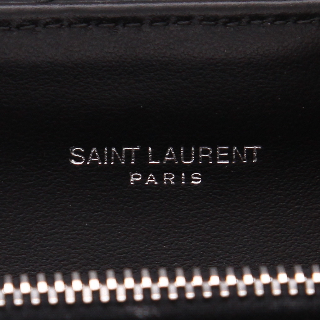 Borsa a tracolla Saint Laurent Loulou modello medio in pelle trapuntata a zigzag nera - Detail D2