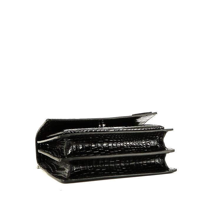 Saint Laurent Sunset shoulder bag in black leather - Detail D5