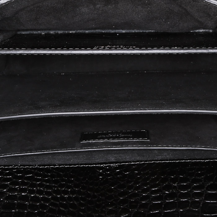 Bolso bandolera Saint Laurent Sunset en cuero negro - Detail D3