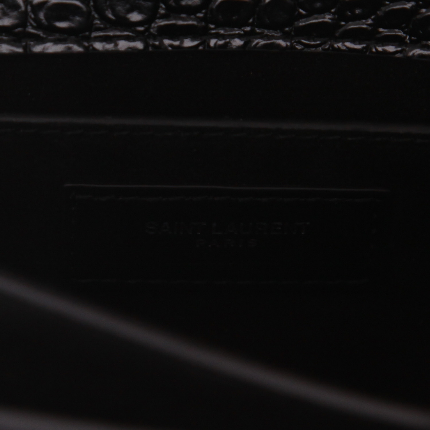 Sac bandoulière Saint Laurent Sunset en cuir noir - Detail D2