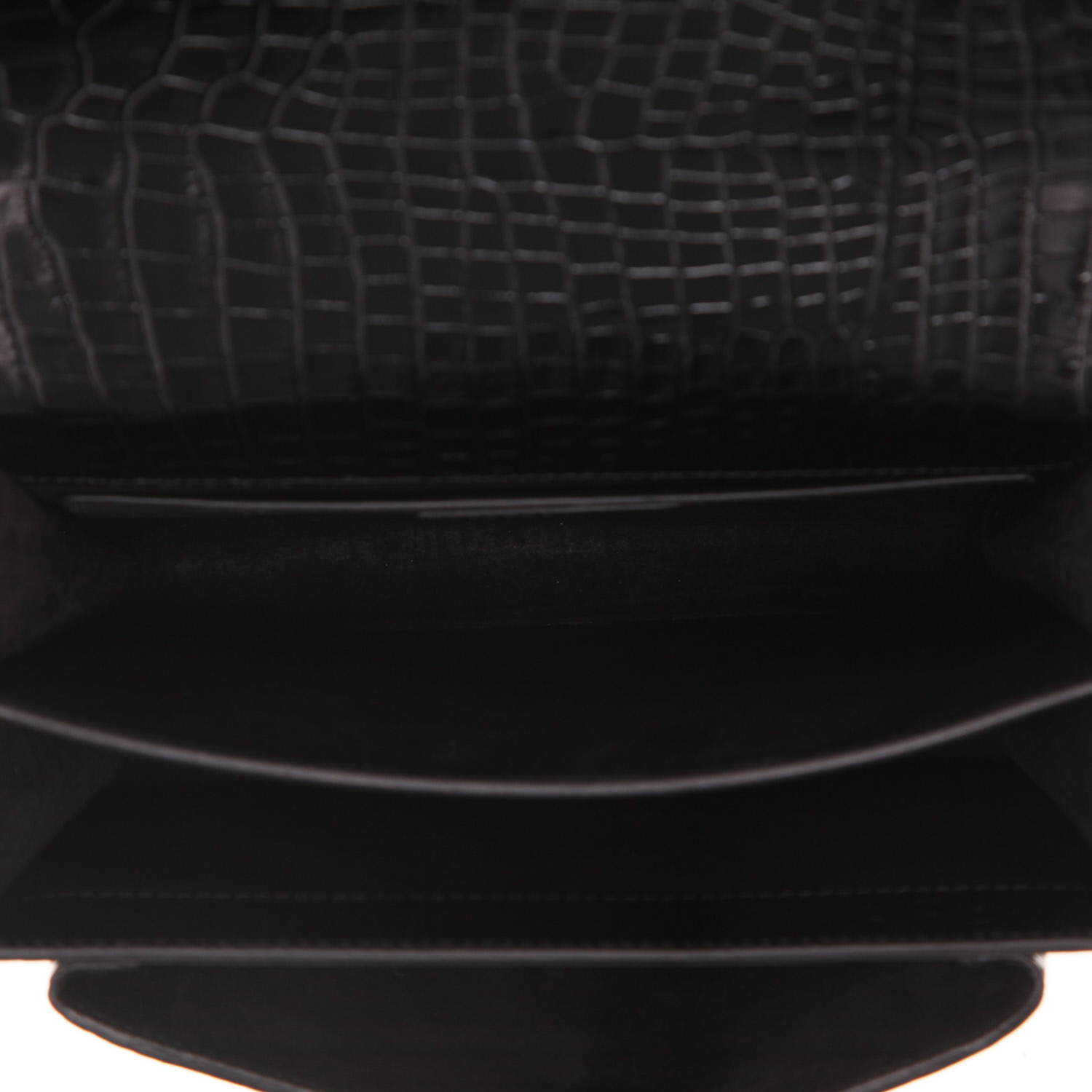 Sac bandoulière Saint Laurent Sunset en cuir noir - Detail D3