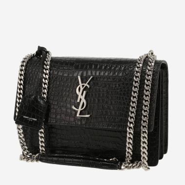 Saint Laurent Sunset shoulder bag in black leather