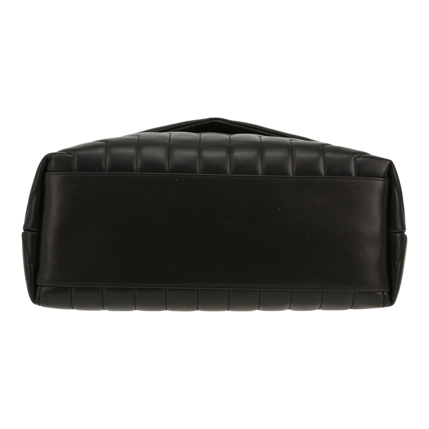 Bolso bandolera Saint Laurent Loulou modelo mediano en cuero acolchado con motivos de espigas negro - Detail D1