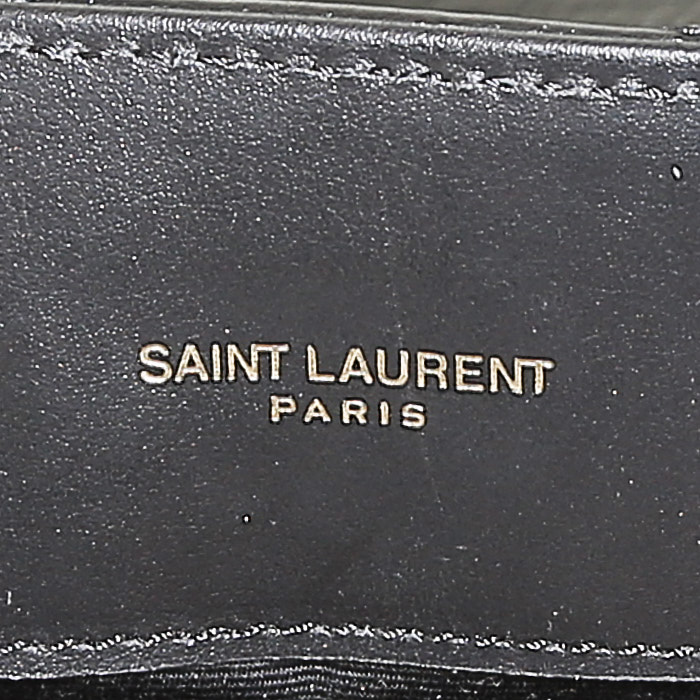 Borsa a tracolla Saint Laurent Loulou modello medio in pelle trapuntata a zigzag nera - Detail D4