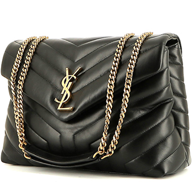 YVES SAINT LAURENT Small Loulou Quilted Leather Crossbody Bag Dark Bei
