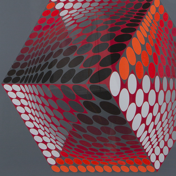 Victor Vasarely, "Bi-Tupa", tirée de l'album "Meta", sérigraphie en couleurs sur papier, épreuve d'artiste, signée, de 1976 - Detail D1