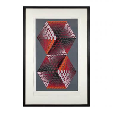 Victor Vasarely, "Bi-Tupa", tirée de l'album "Meta", sérigraphie en couleurs sur papier, épreuve d'artiste, signée, de 1976