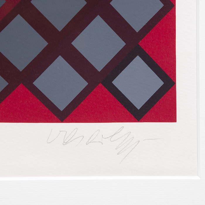 Victor Vasarely, "Dell-Surk" (ou VY47H), tirée de l'album "Gaia", sérigraphie en couleurs sur papier, épreuve d'artiste, signée, de 1975 - Detail D3