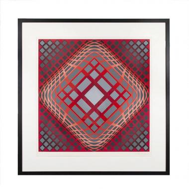 Victor Vasarely, "Dell-Surk" (ou VY47H), tirée de l'album "Gaia", sérigraphie en couleurs sur papier, épreuve d'artiste, signée, de 1975
