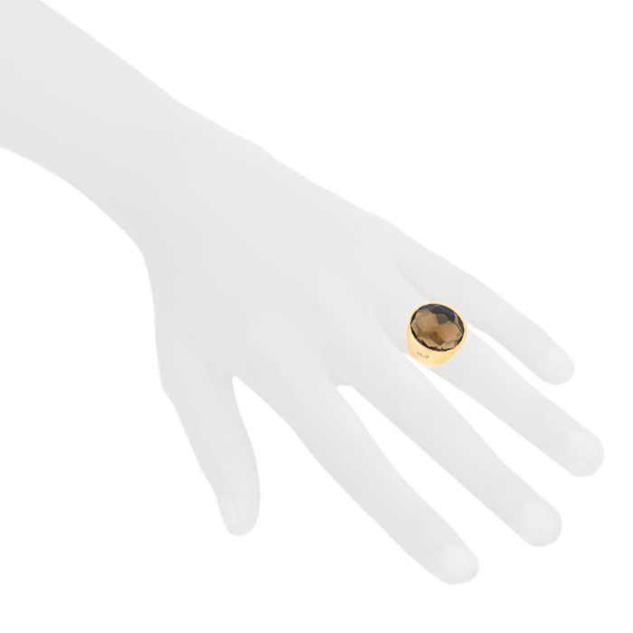 Pomellato Narciso ring in pink gold and smoked quartz - Detail D1