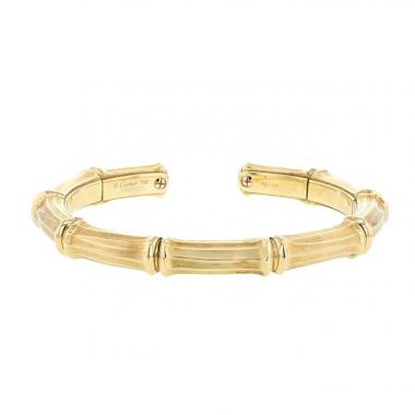 Bracelet jonc années 90 semi-rigide Cartier Bambou en or jaune
