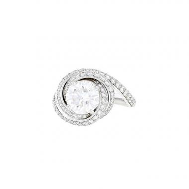Anello Cartier Trinity Ruban in platino e diamanti 2,29ct