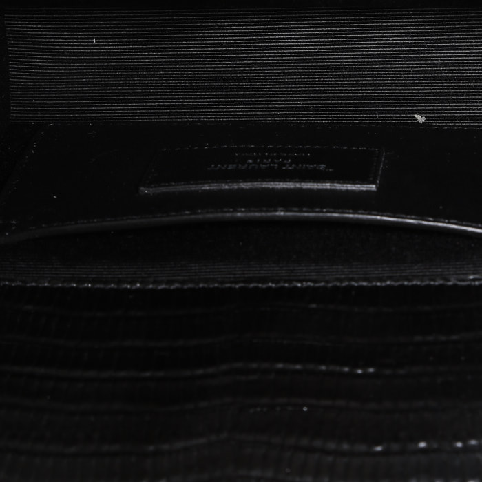 Saint Laurent Kate Pompon small model  shoulder bag  in black leather - Detail D2