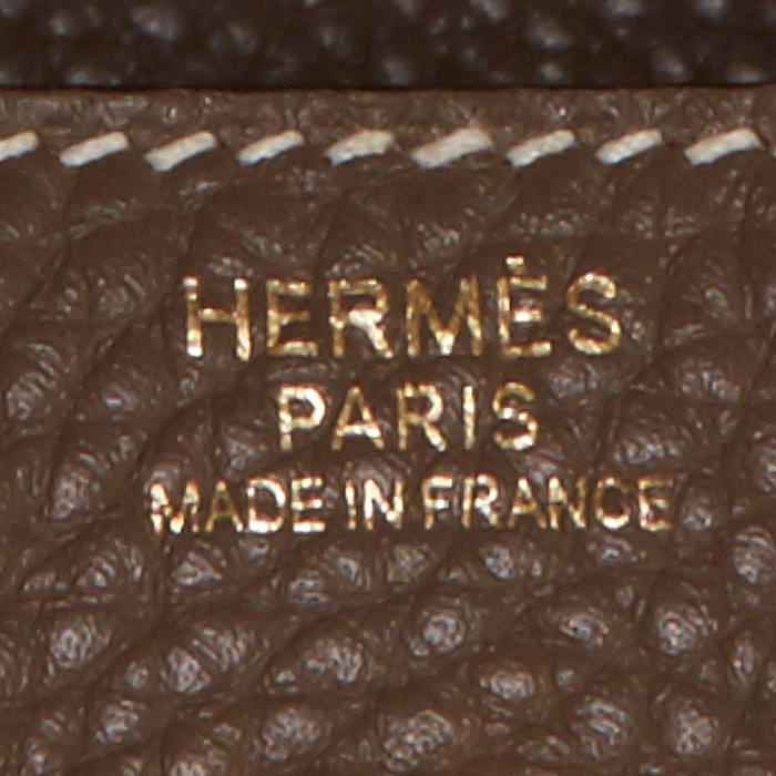 Hermès Lindy 30 cm handbag  in etoupe togo leather - Detail D3