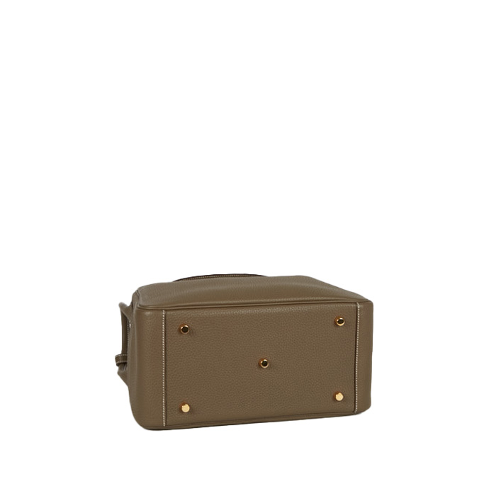 Sac à main Hermès Lindy 30 cm en cuir togo étoupe - Detail D4