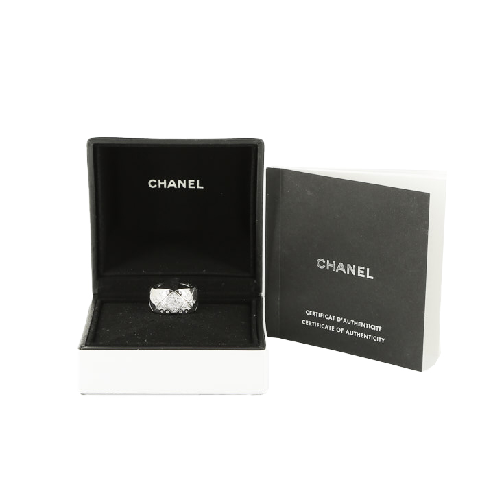 Anello Chanel Coco Crush in oro bianco e diamanti - Detail D2