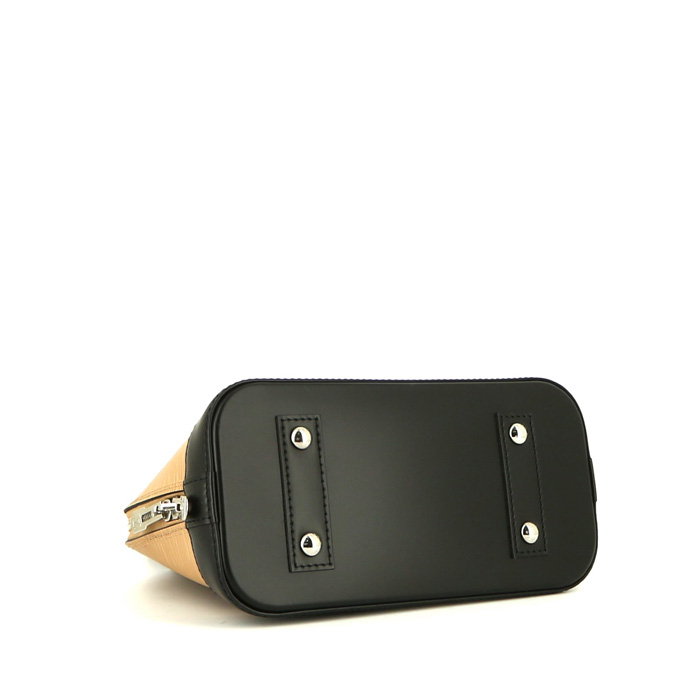 Louis Vuitton Alma BB shoulder bag in beige, black and burgundy tricolor epi leather - Detail D5