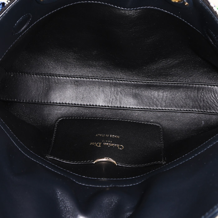 Bolso de mano Dior Lady D-Joy en lona y cuero negra - Detail D3