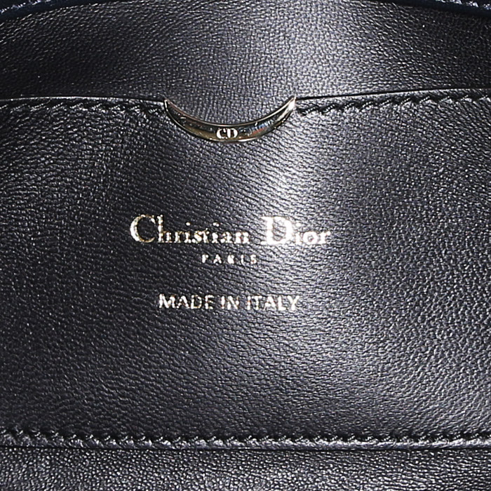 Bolso de mano Dior Lady D-Joy en lona y cuero negra - Detail D4