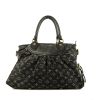 Bolso de mano Louis Vuitton en lona denim Monogram negra y cuero negro - 360 thumbnail