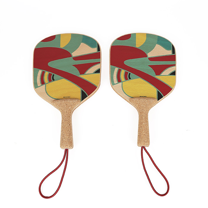 Hermès, beach racket set, in beech wood and cork, signed, from the 2020's - Detail D2