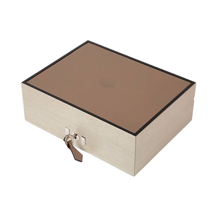 Hermès, Jewelry box, in wood, leather and suede leather, signed, of 2017 - 00pp