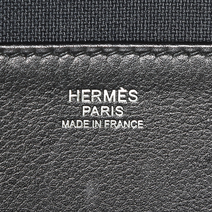Borsa portadocumenti Hermès in pelle Swift nera - Detail D3