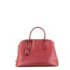Prada shoulder bag in burgundy leather saffiano - 360 thumbnail