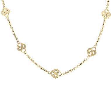 Poiray Coeur Entrelacé linked necklace in yellow gold