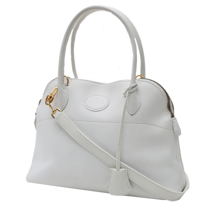 Hermès  Bolide 27 cm handbag  in white leather - 00pp