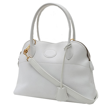 HERMES 'Bolide' Large Handbag in White Epsom Leather