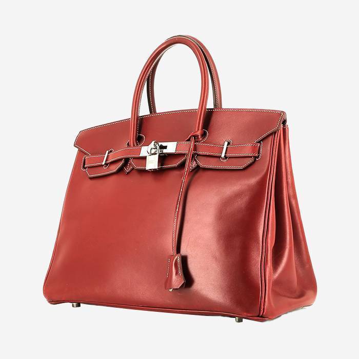 Borsa Hermès  Birkin 35 cm in pelle box rosso H