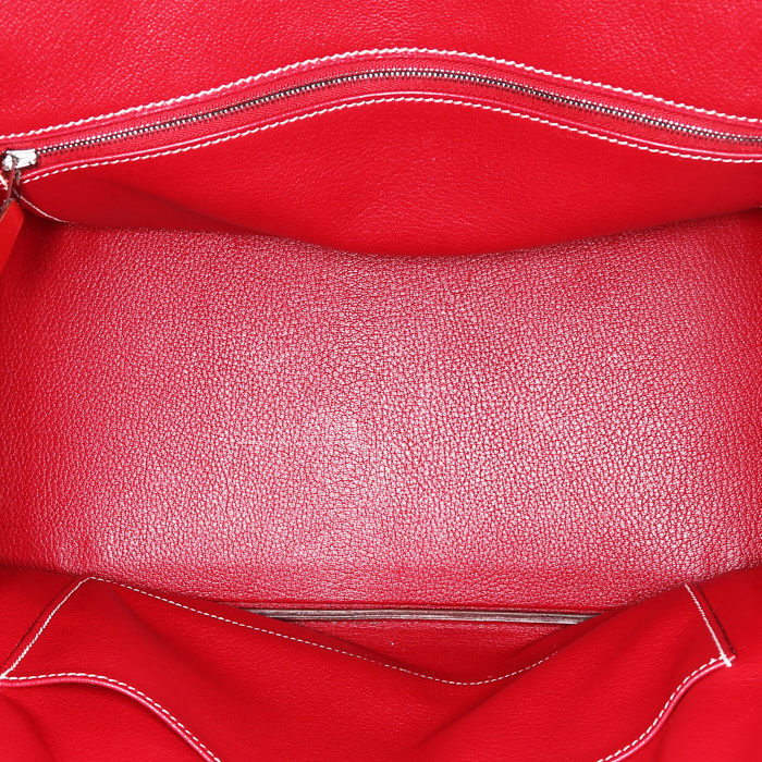 Bolso de mano Hermès  Birkin 35 cm en cuero box rojo H - Detail D2